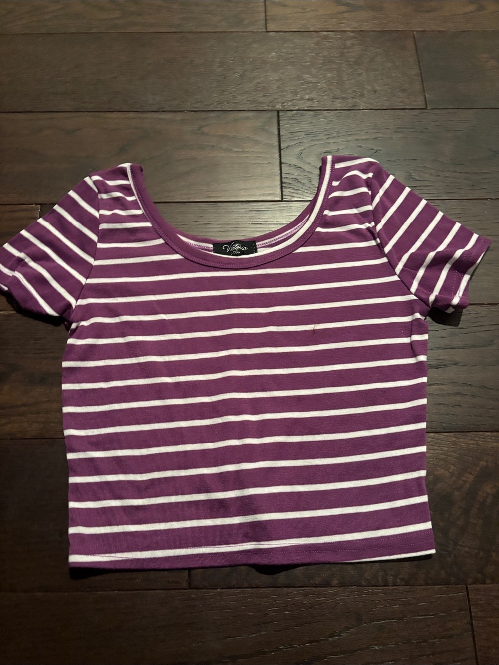 Victoria's Secret Purple and White Striped Crop Top